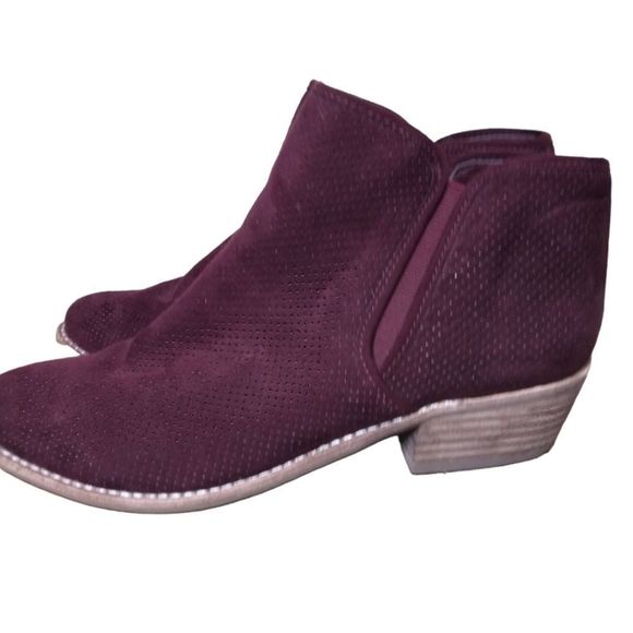 Dolce Vita dv8 Suede Booties 7.5 Burgundy - Picture 4 of 8